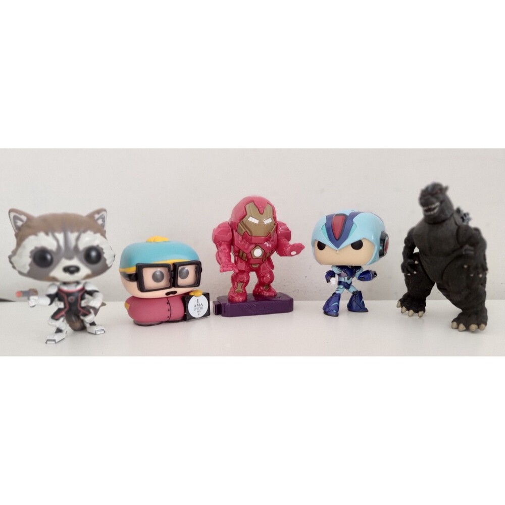 Funko Style Figure Collection Lot – Iron Man Hulkbuster, Godzilla, Mega Man...